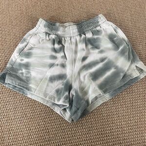 Abercrombie & Fitch Green and White Athletic Shorts